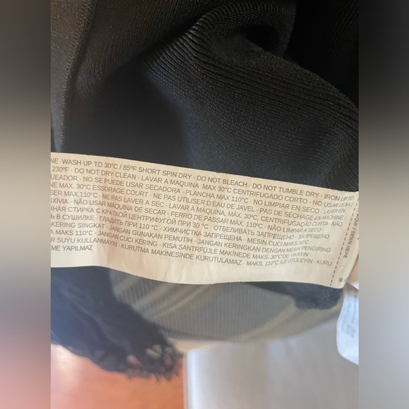 Mango MNG Black Sheer-Sleeve Bodycon Dress Size Small - Picture 10 of 12